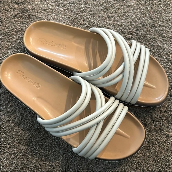 Madewell The Charley Strappy Slide Sandal | Pale Oyster Beige | Size 8.5 EUC - Picture 3 of 3